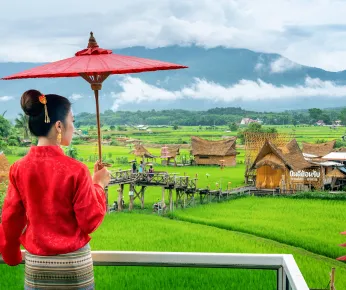 Explore the diverse range of experiences Northern Thailand has to offer in Chiang Mai and Chiang Rai, from luxury accommodations to immersing in local culture. Indulge in the comfort of Centara Riverside Hotel Chiang Mai, take a walk and discover the interesting minutiae of daily life, admire the Ratchapruek, Thailand's national flower, and explore the mix of languages, and the ancient form of writing, Lanna script. Whether you prefer to indulge in the best that Thailand has to offer, or immerse yourself in