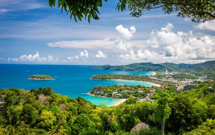Aerial view of Karon beach in Phuket