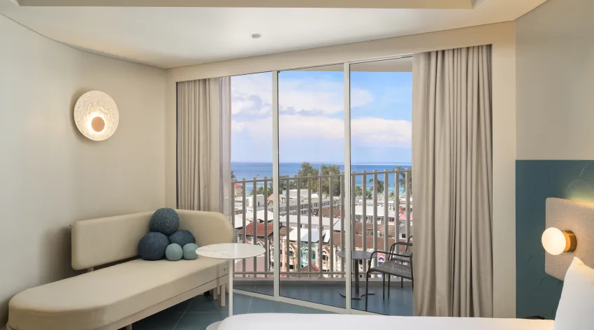 A view of Karon town and the Andamana Sea from the Superior Ocean View room