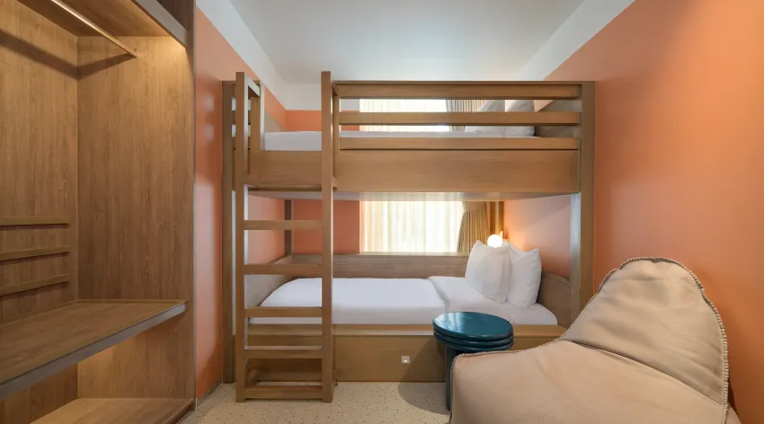 Bunk beds for the children inside the Deluxe Family Suite at Centara Karon Resort Phuket