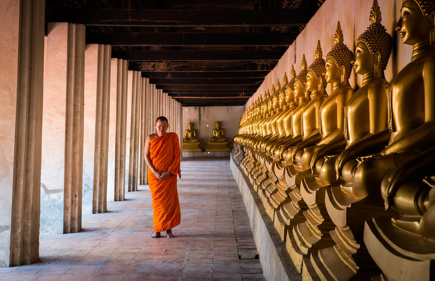A monk wearing a temple dress 